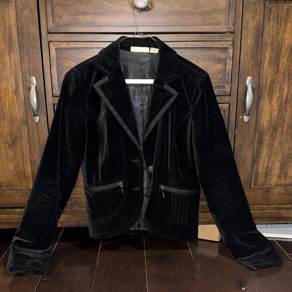 DKNY Jeans Black Velvet Women's Tuxedo Blazer